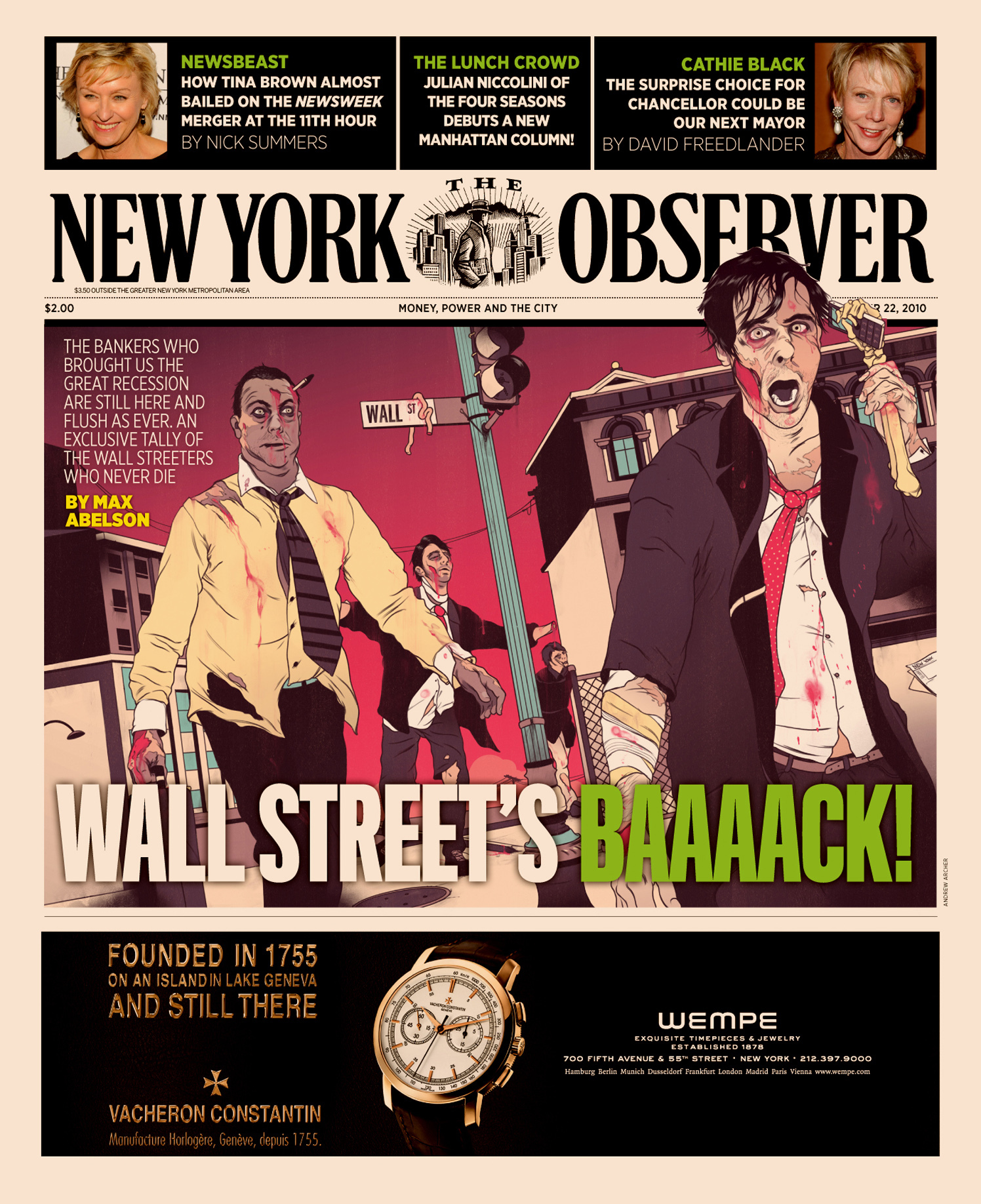 Wall Street's Baaaack! / The New York Observer