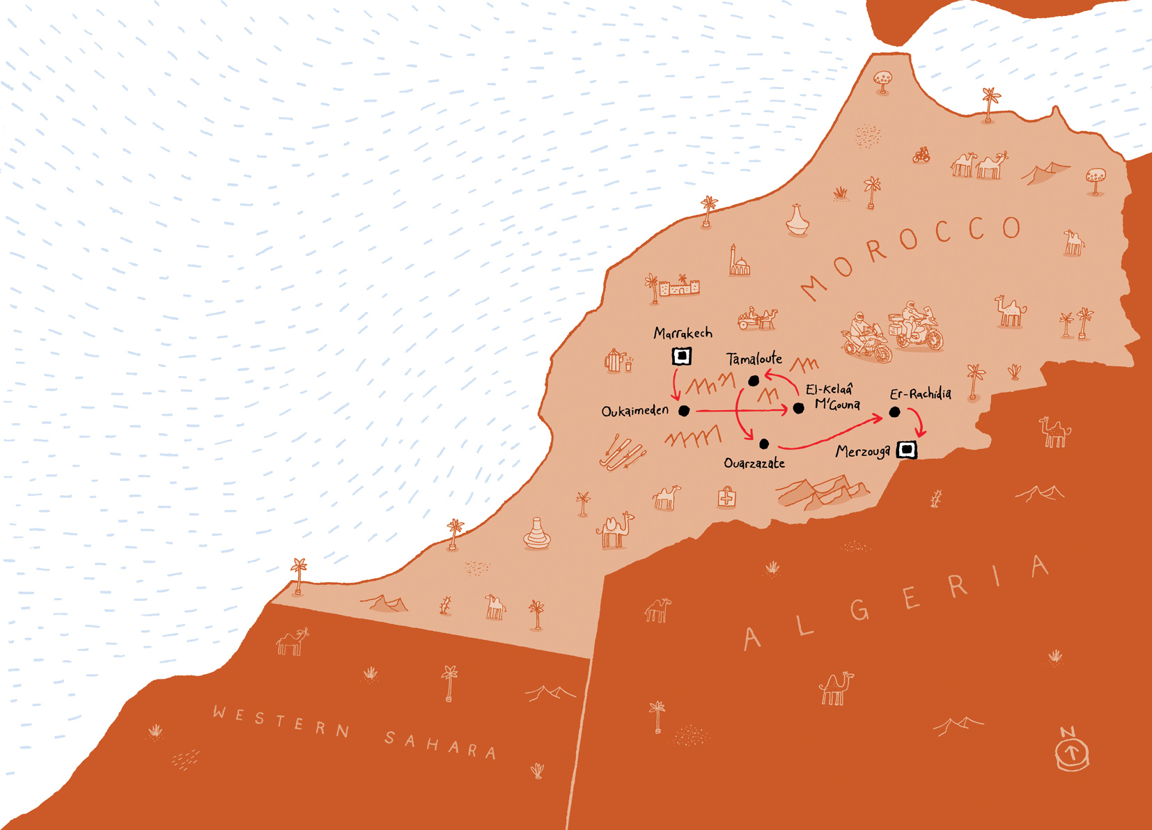 Hairy Bikers Morocco Map Route