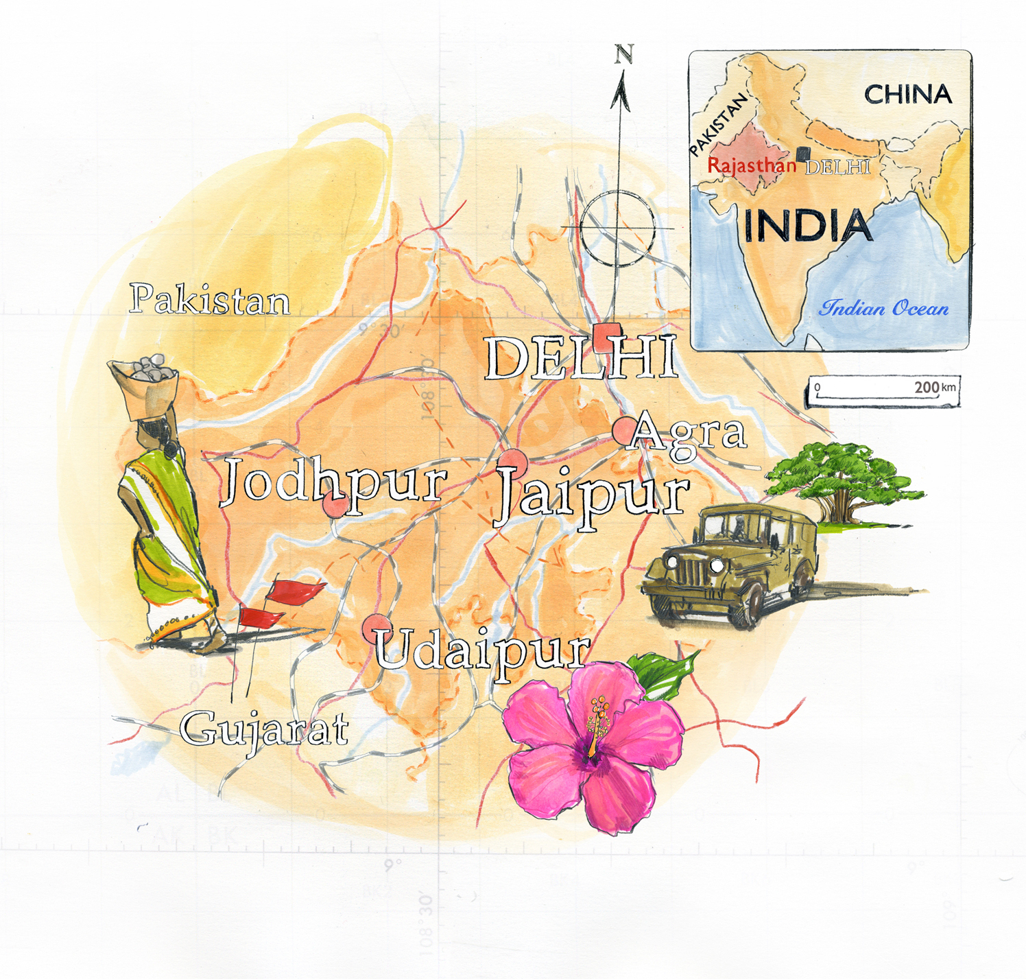Rajasthan Map Conde Nast Traveller Magazine