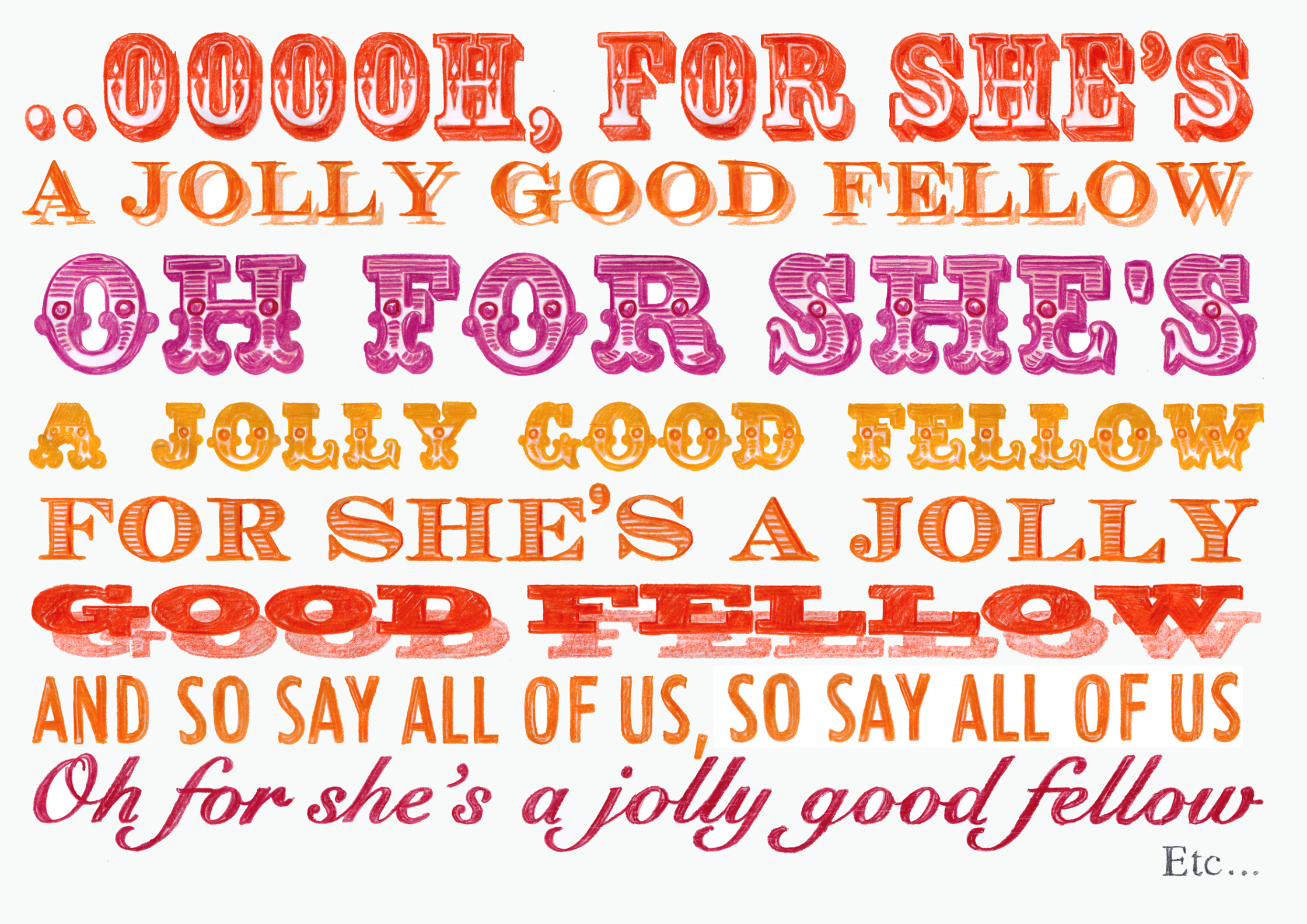 For She's A Jolly Good Fellow Greeting Card