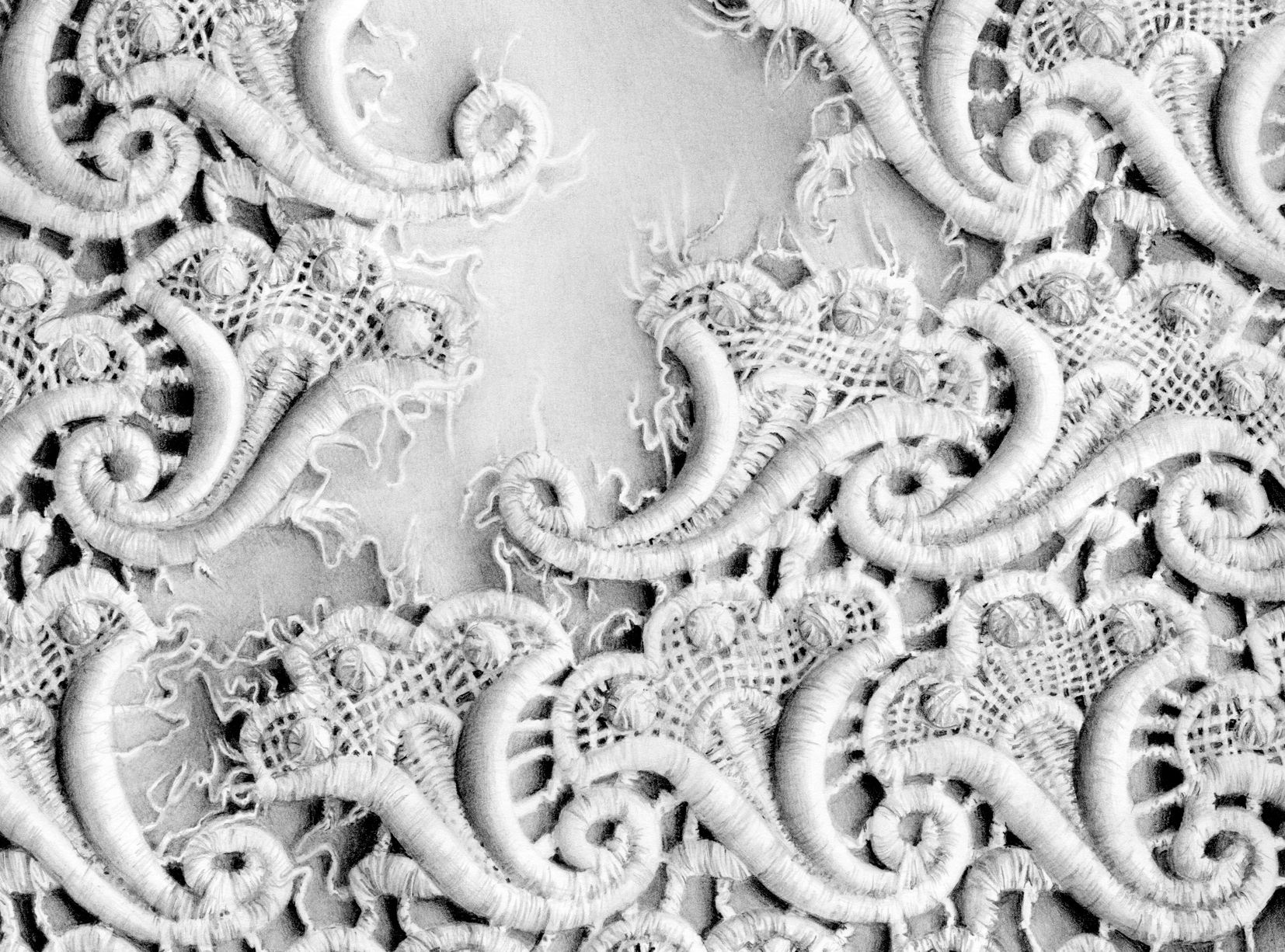 Fraying White Lace Detail