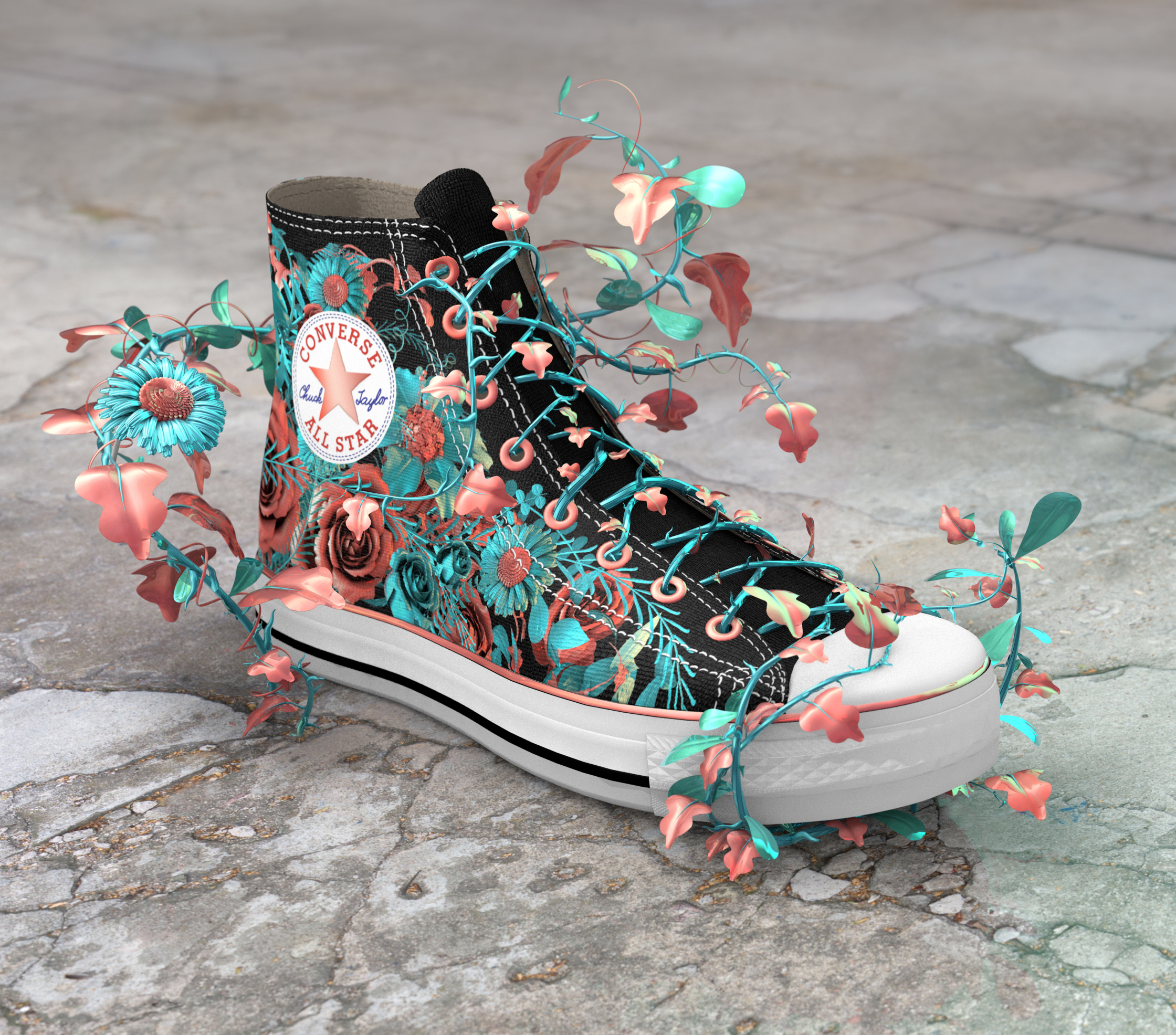 58.Black flower converse.jpg