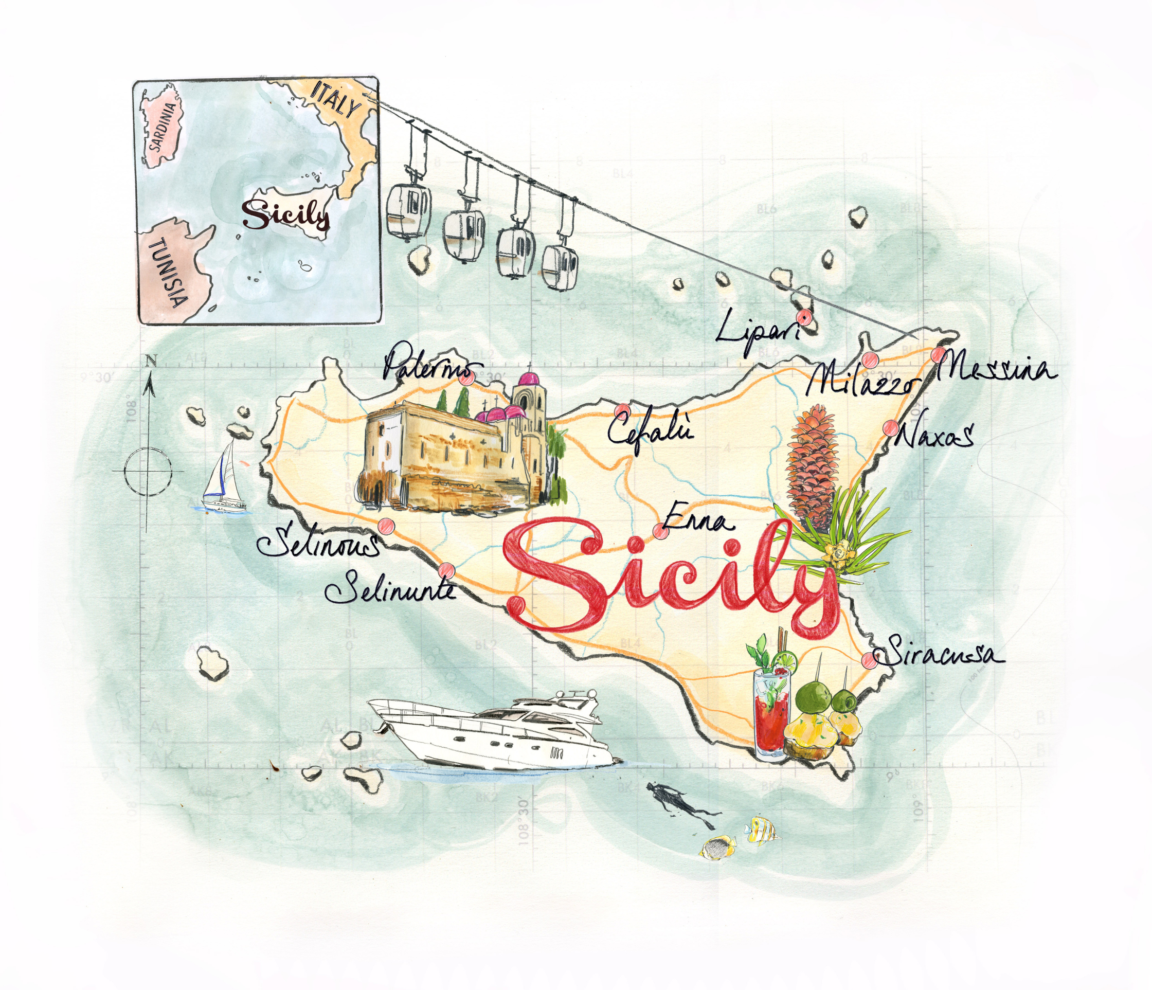 Sicily Literary Map