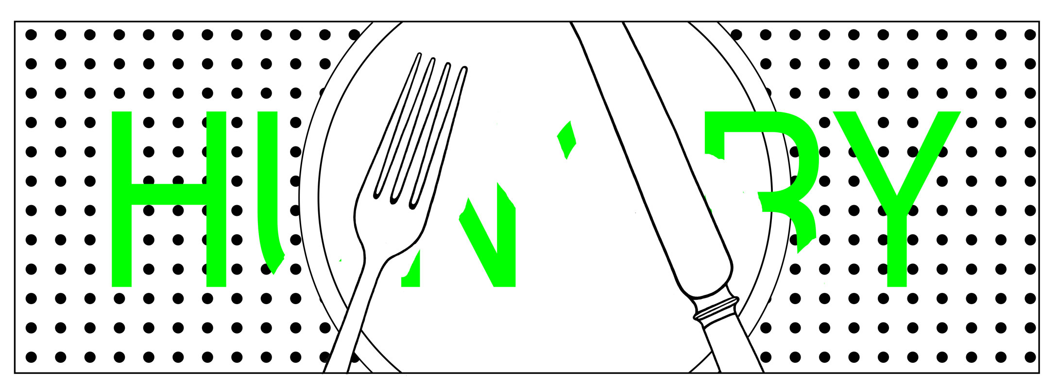Hungry With Fork And Knife Green Type