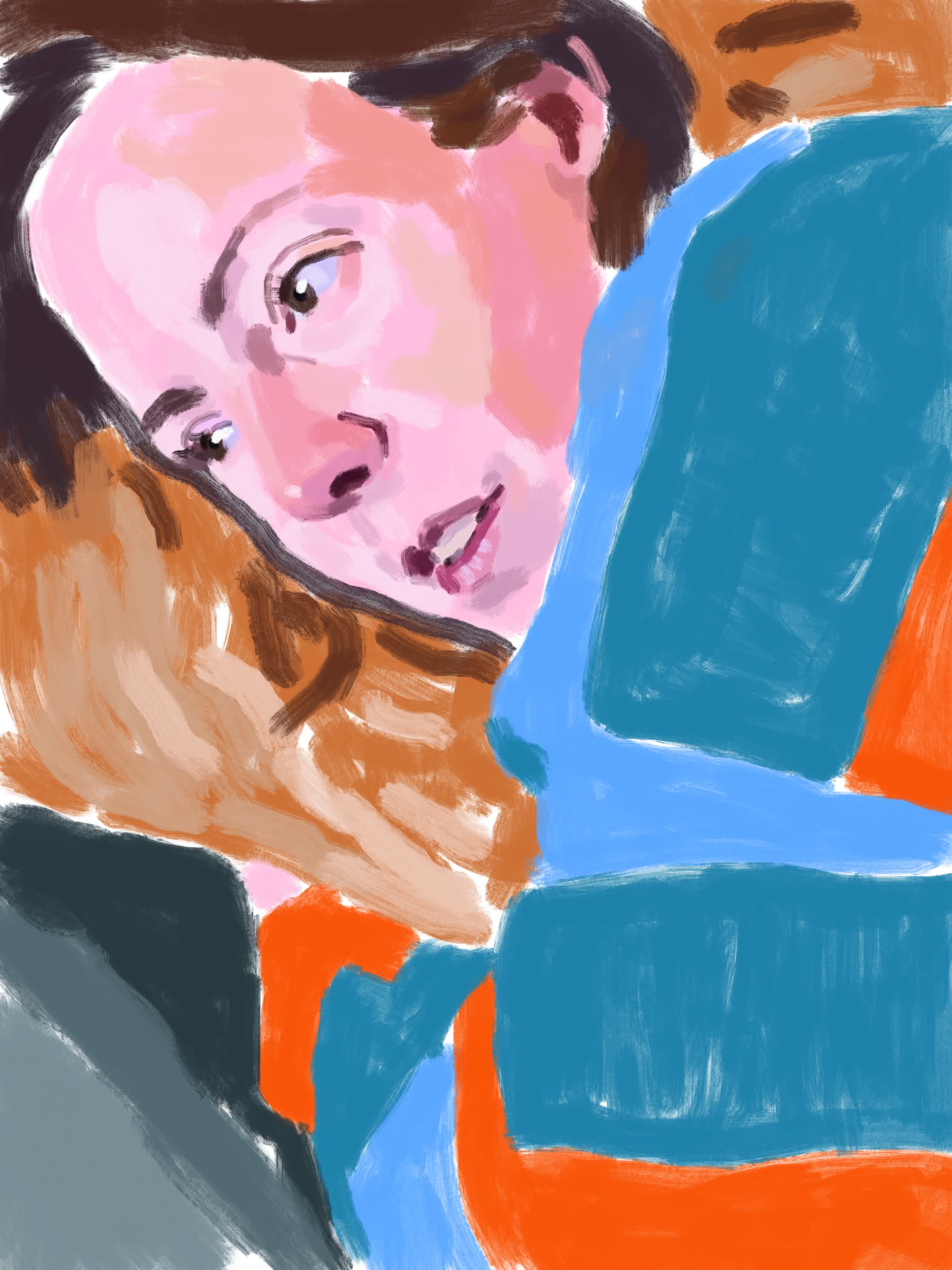 PERSONAL_WORK:'SARAH_IN_STRIPES_1':DIGITAL_PAINTING.jpg