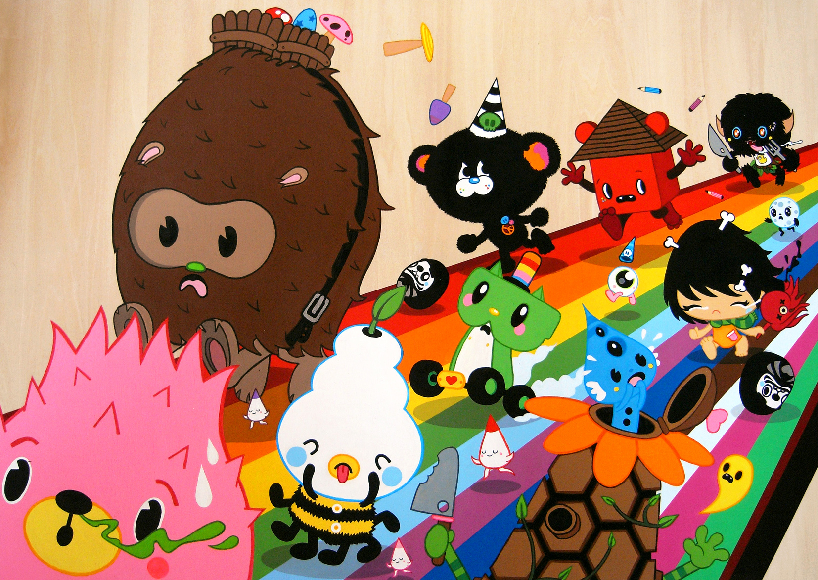 Cannibal Funfair Hand Painted Rainbow Road
