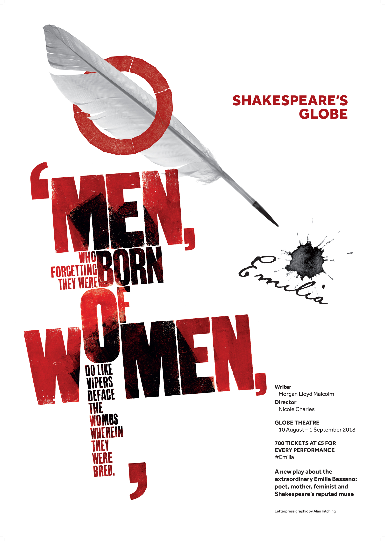Poster Shakespeares Globe Theatre Alan Kitching Debut Art