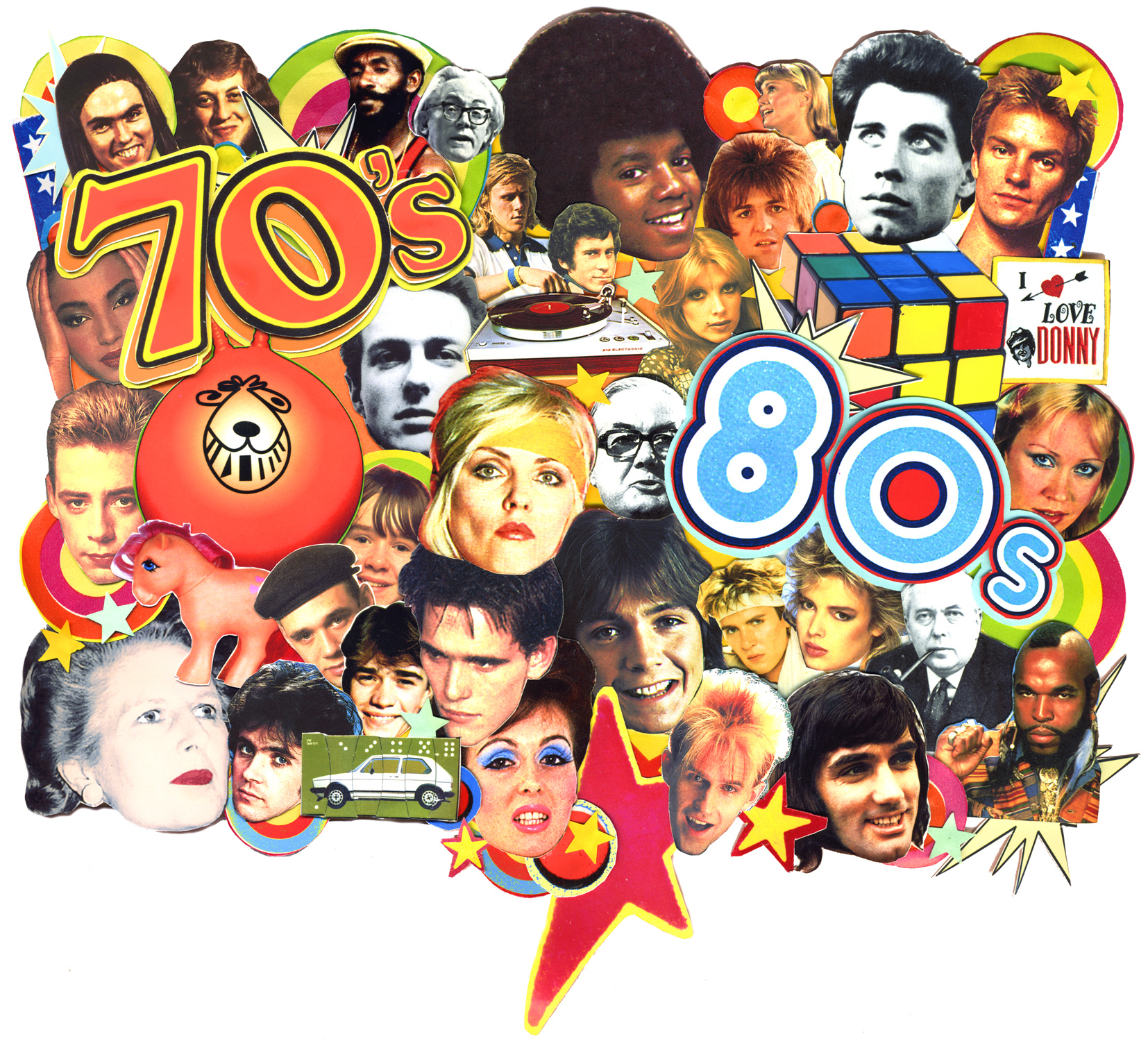 70's 80's Faces Nostalgia