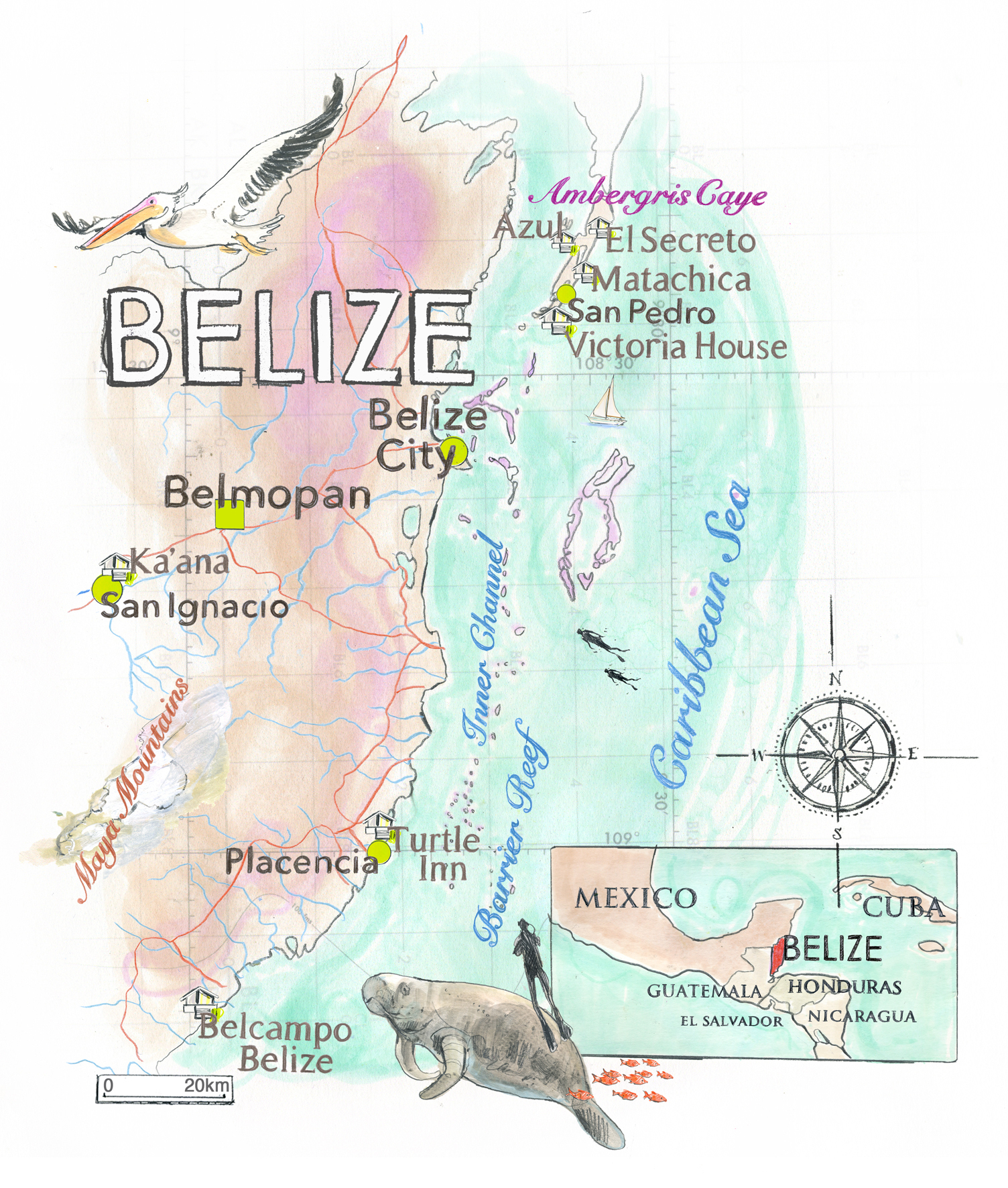 Belize Map Conde Nast Traveller