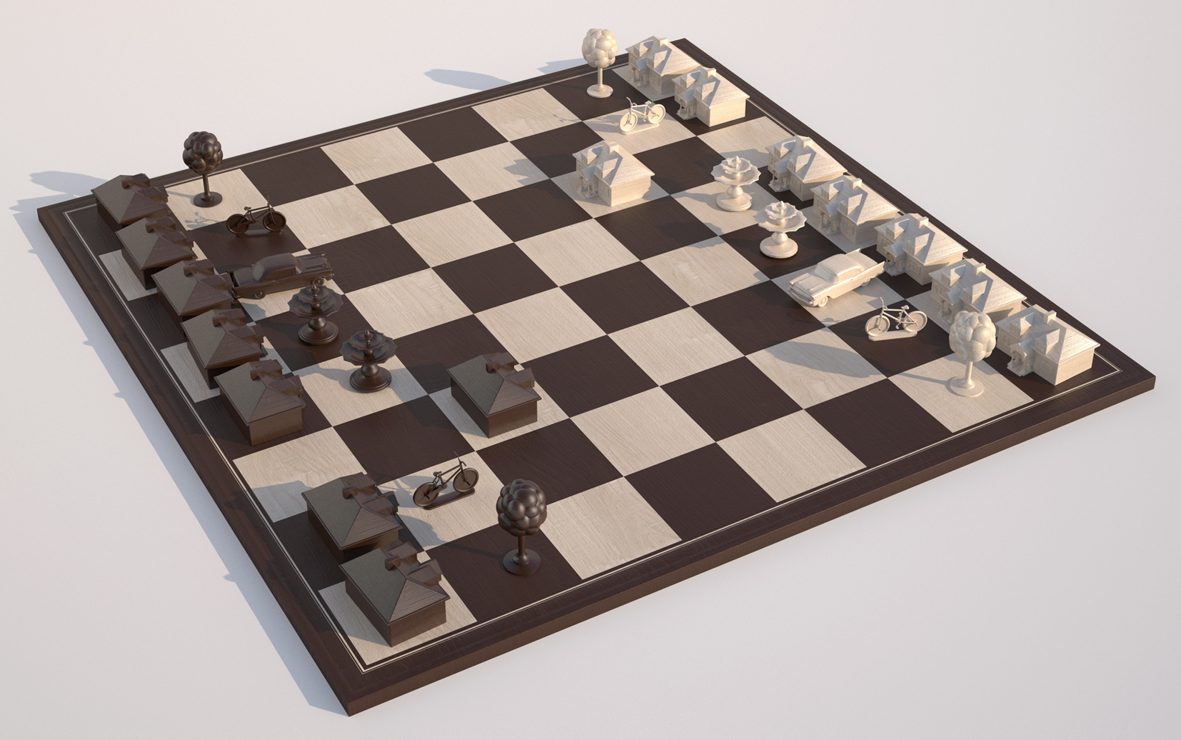 Chessboard With Houses Theatre Brochure