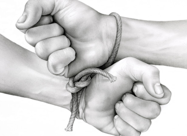 Hands Bound With Rope