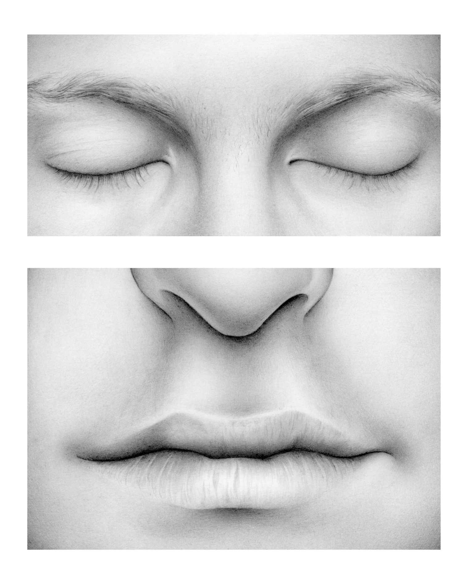 Youth Split Portrait Nose And Eyes Closed Cath Riley Projects Debut Art