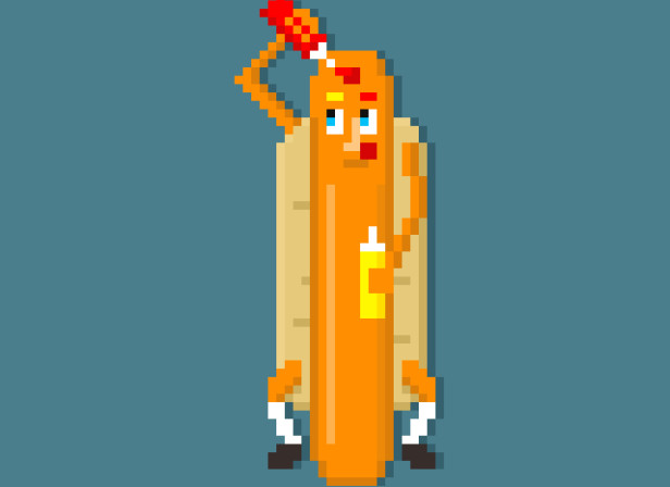 Self Ketchuping Hot Dog
