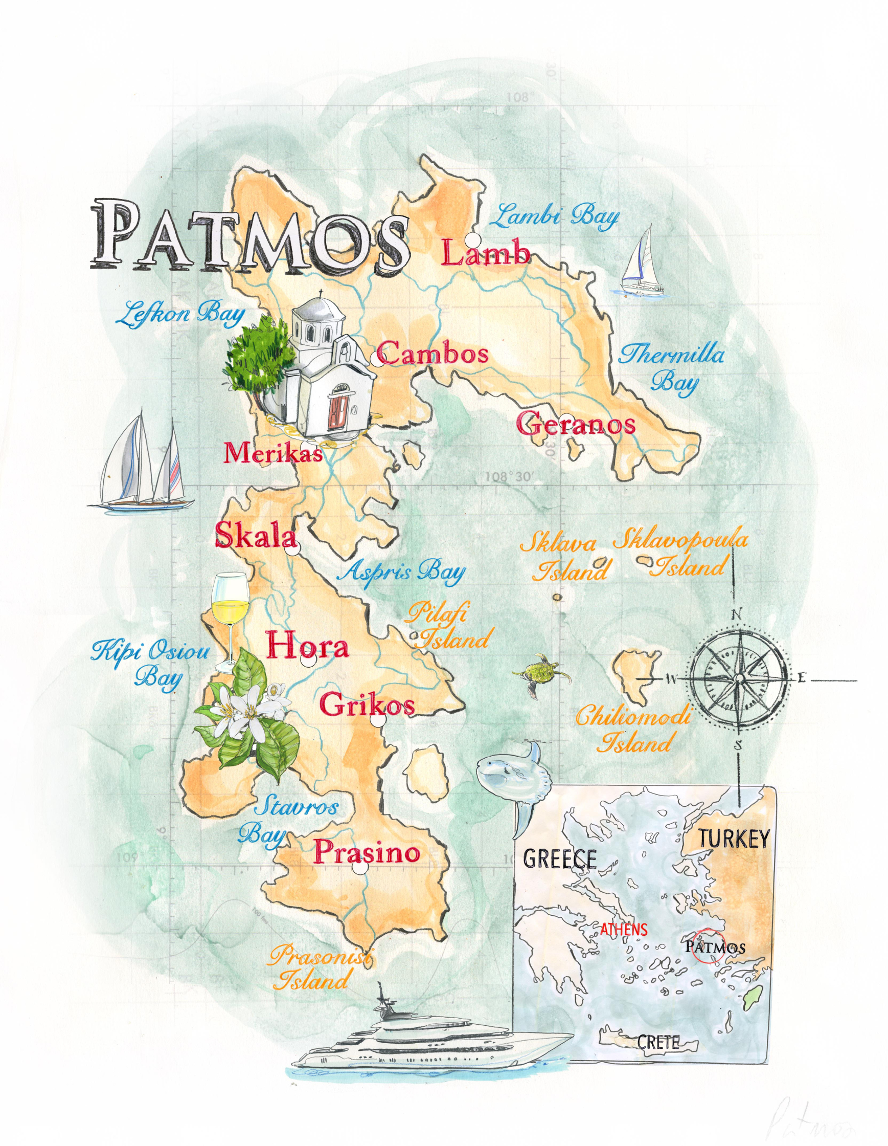 Patmos Literary Map