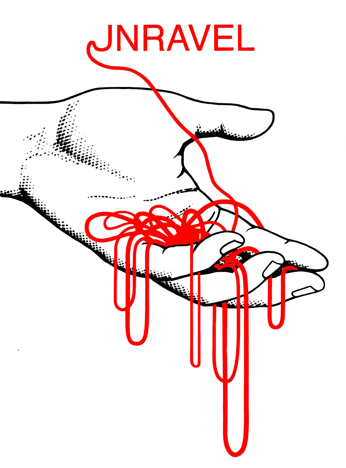Unravel Hand And Red Type