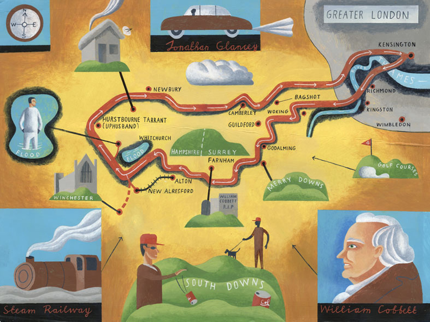 Hampshire and Surrey Map